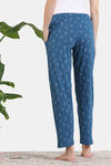 Zivame Scribbled Meadows Knit Cotton Pyjama - Lyons Blue — thumbnail 4